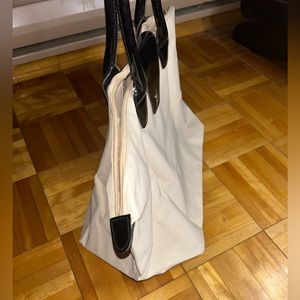 Small FOLDABLE overnight shoulder cream tote Bag